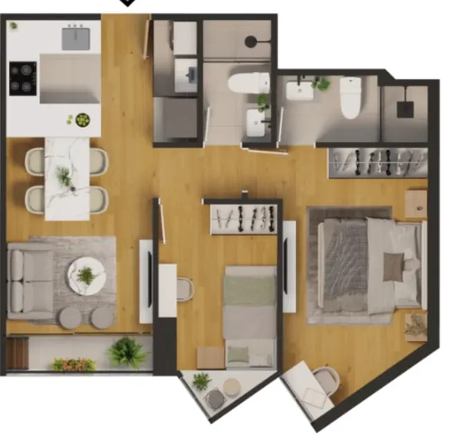 Plano tipología 6 – 49.72 m²